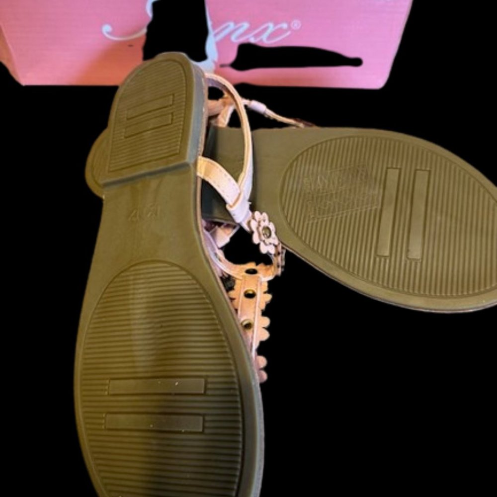 Dusty Pink Faux Leather Sandals - Picture 7 of 9
